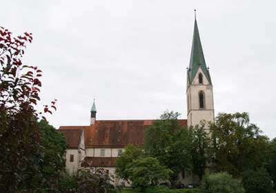 St. Moriz Kirche vom Neckarufer